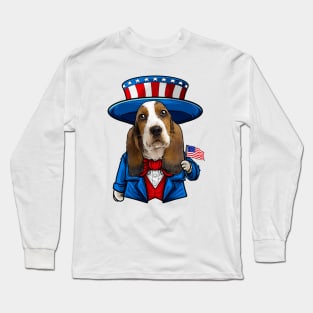 Fourth of July Basset Hound Long Sleeve T-Shirt